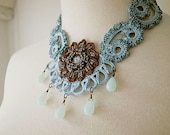 Irish Crochet Lace Jewelry (Archaic Beauty II) Fiber Art Necklace Bib Necklace Statement Necklace