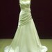 Satin Bridal Gown Wedding Dress Designer Inspired with Organza Flowers
