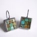 Mosaic Earrings - Turquoise Oxidized Silver