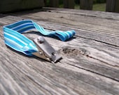 Pacifier Clip, Blue and White
