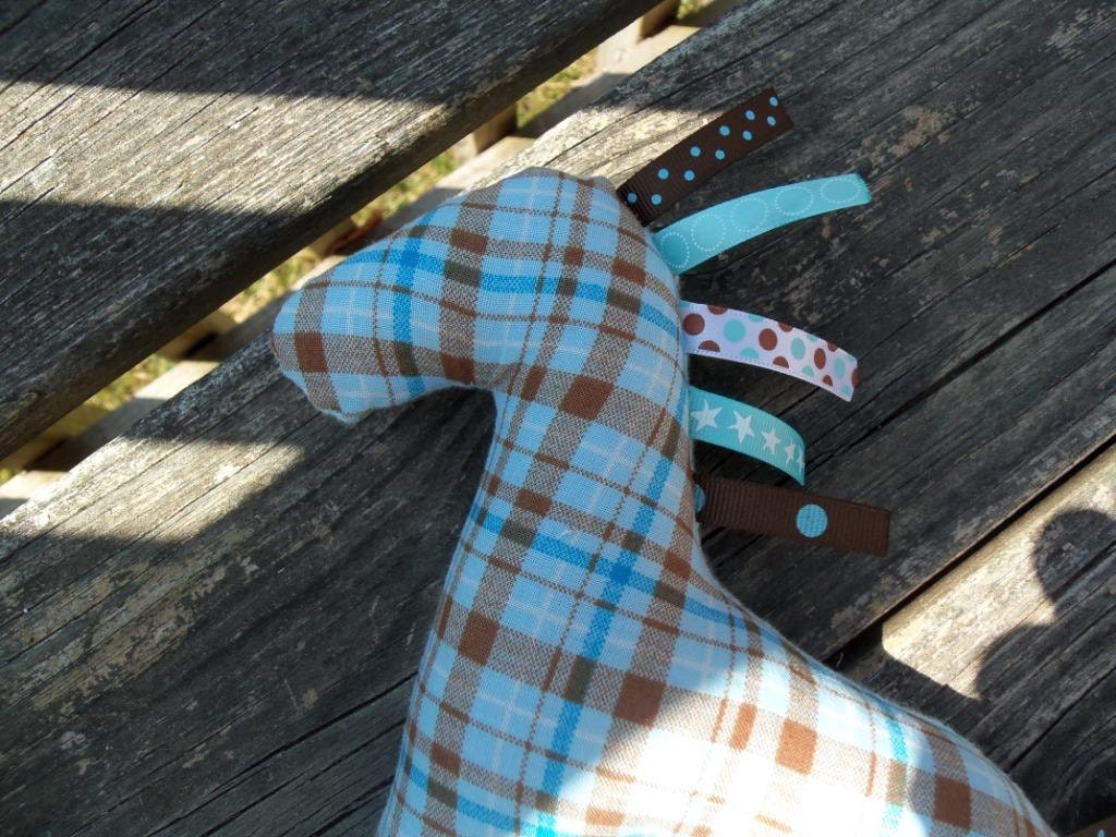 Pony Toy - Blue and Brown Plaid