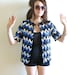 VTG. Avant Garde Sequin Jacket- Med, Glam, Blue, Gaga, Zig Zag