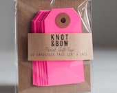 10 Neon Pink Parcel Gift Tags