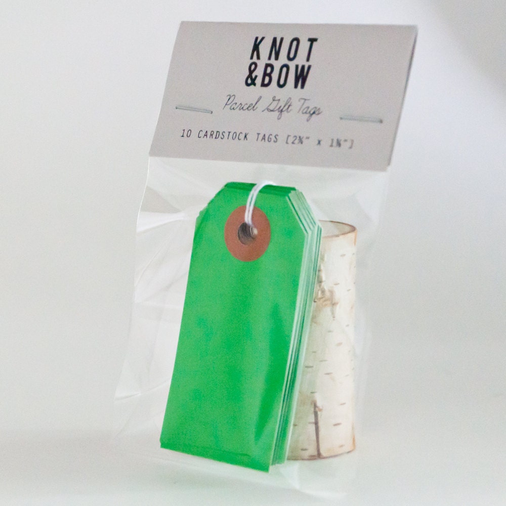 10 Kelly Green Parcel Gift Tags