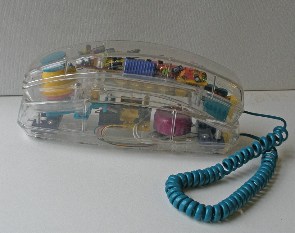 Vintage Conair Clear Neon Trimline Phone Model sw205