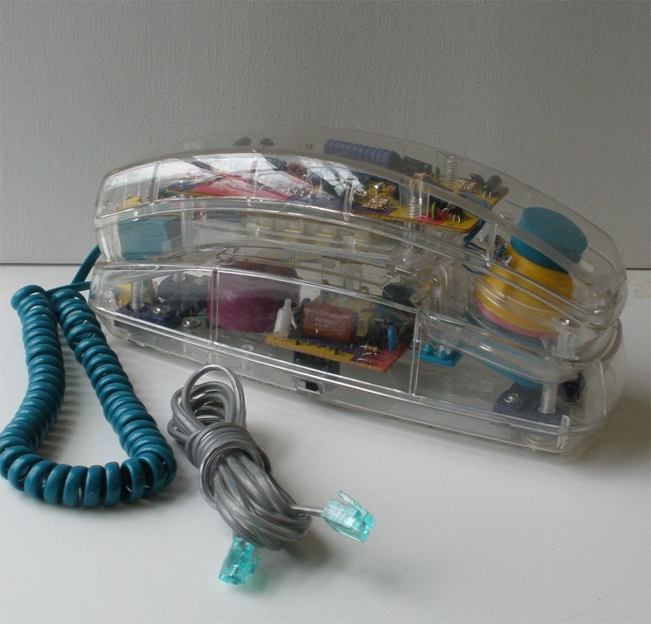 Vintage Conair Clear Neon Trimline Phone Model sw205