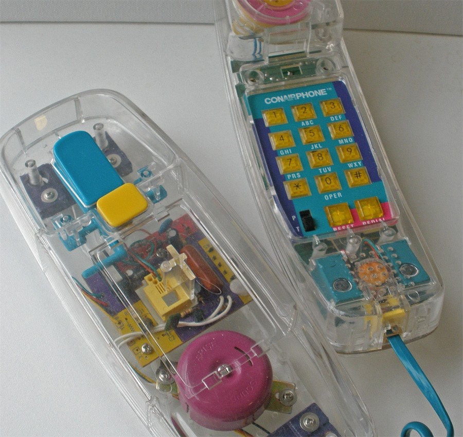 Vintage Conair Clear Neon Trimline Phone Model sw205