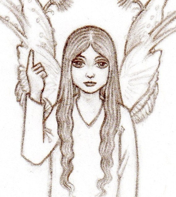 girl angel sketch