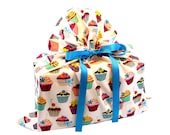 Large Birthday Bag in Cupcake Fabric