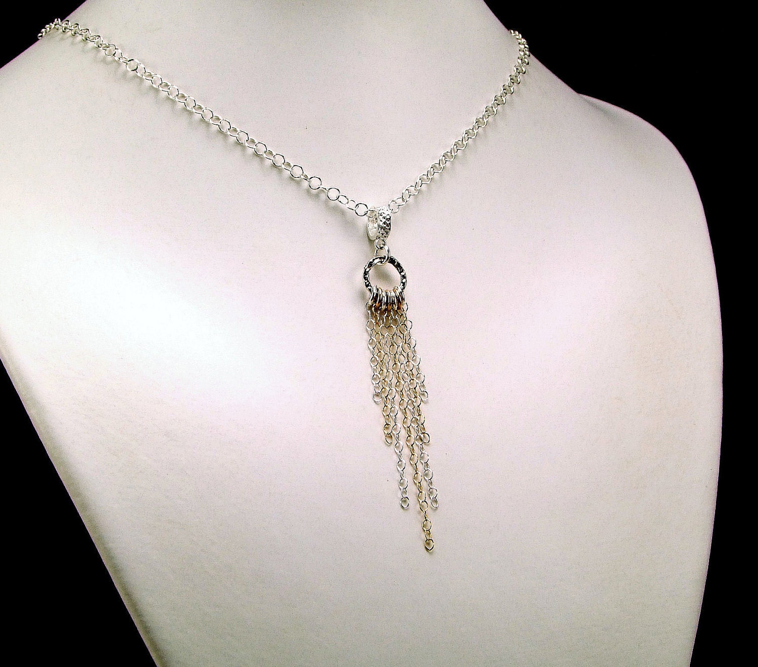 Sterling Silver and Gold-Filled Lariat Necklace - N545