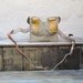 Vintage 1950's Military Army Green Canteen Canvas Leather Messenger Bag