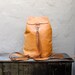 Vintage Hand Made Tooled Distressed Tan Leather Large Rucksack Backpack