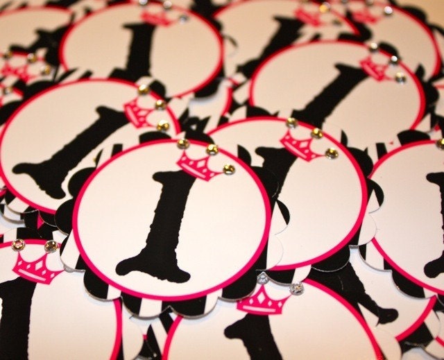 Zebra and Hot Pink Cupcake Toppers Il_570xn