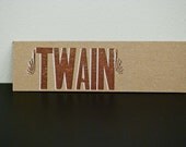 Mark Twain letterpress bookmark