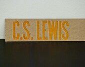 C.S. Lewis letterpress bookmark