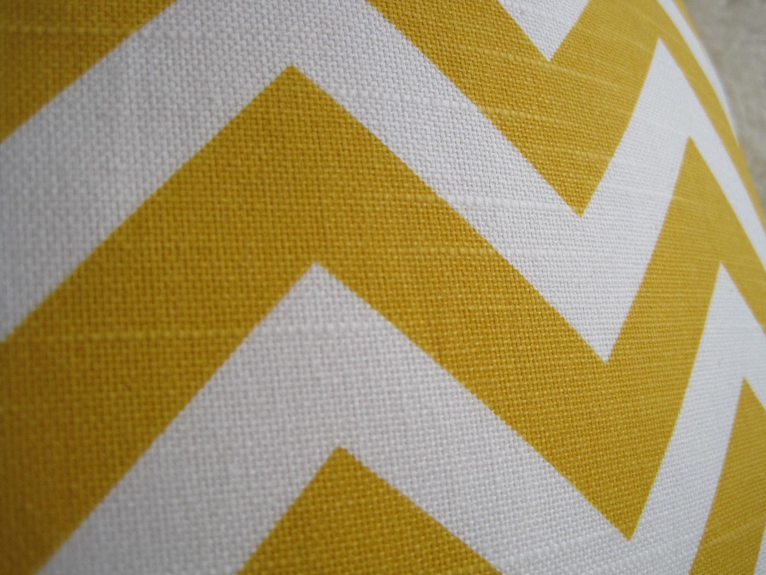 Chevron Print Lumbar Pillow / Sunshine Yellow / 10x14 inch / Pattern on Both Sides / Zipper Enclosure