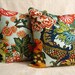 Chiang Mai Dragon Pillows - F. Schumacher - Pair of 18 inch - Aquamarine - Zipper Enclosure - Designer Fabric - Chinoiserie