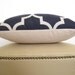 Decorative Designer Pillow - Moroccan Quatrefoil Lattice Pillow - 18 inch - Navy Blue - Trellis Pillow - Decorative Pillow - Throw Pillow