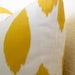 Ikat Decorative Pillow - Yellow - White - 18 inch - Ikat Pillow - Yellow Pillow - BOTH SIDES - Throw PIllow - Accent - Designer Pillow
