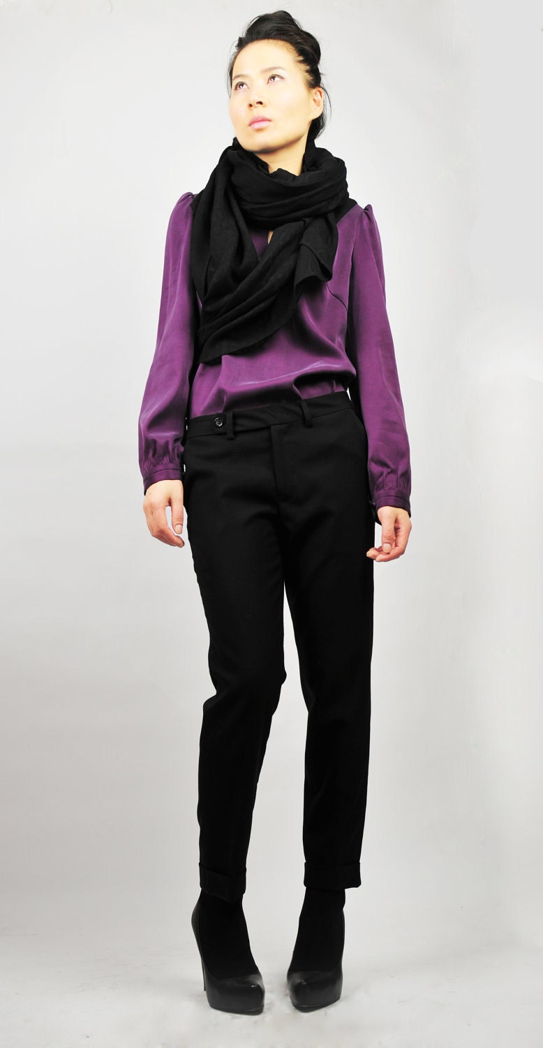 Glamourous purple silk blouse