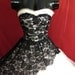 Vintage 1950's 50s STRAPLESS Black White Lace Tulle Party Prom Wedding Dress