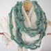 Mint green necklace - knitted jewelry - eco cotton Infinity necklace - Europeanstreetteam