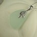 GENUINE Aqua Sea Glass Pendant Necklace Pewter Leaves