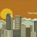 Denver, Colorado Skyline and Rocky Mountain Destination Poster - Travel Art for Home, Office, and Nursery - style -  E8-O-DEN