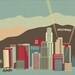 Los Angeles, California - Retro Art Poster (black style E8-O-LA1, blue style E8-O-LA2, or rust style E8-O-LA3)