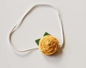 simple rosette headband - sunny yellow