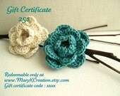 Gift certificate 25.00 dollars Last minute present - gift card - Delicate attention