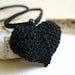 Black heart pendant - Black heart charm - Graduation gift - Lace Fashion Necklace - Crochet jewelry - Love handmade - wedding anniversary