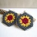 Retro Fashion Fuchsia Beige Purple Earrings - Crochet Earrings - Lace Earrings - Summer Collection 2013 - Girlfriend gift idea