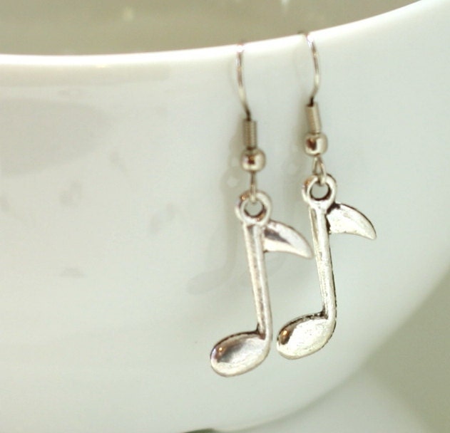 Music Note Charm Earrings