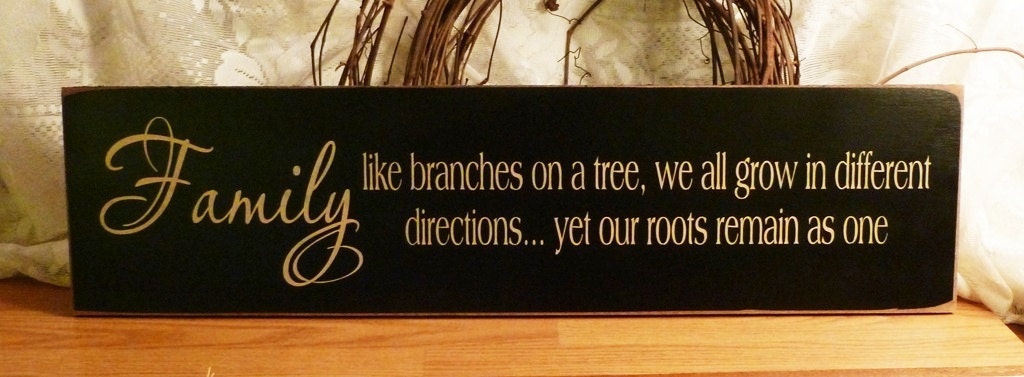 Family Like Branches On A Tree.. Painted Wood Sign