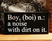 Boy Definition Funny Painted Wood Nursery Sign