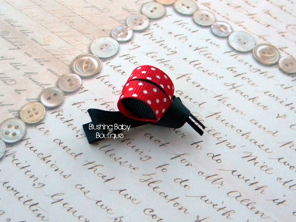 Little Lady Bug Hair Clip-- Perfect for Spring-- Birthdays and Baby Showers