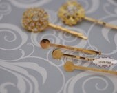 50 pcs 45mm Iron Gold Plated Hair Pin 8mm Blanks with pads wedding bridal hair clip hardware finding