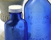 Vintage Blue Bottles Set.  Milk Of Magnesia.