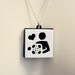 Five Portal Test Chamber Warning Icons Necklace - Super Unique Portal Fan Necklace - Laser Cut Stacked Acrylic Pendant