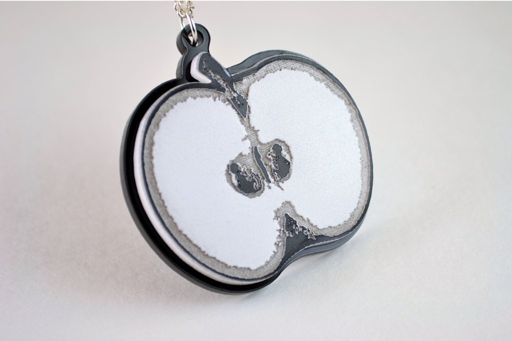 Fringe Apple Necklace - Laser Cut and Laser Engraved Acrylic