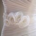 Wedding Sash Bridal Belt PEARL - Light ivory flowers on Ivory 1.5" width sash