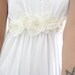 Wedding Sash Bridal Belt PEARL - Light ivory flowers on Ivory 1.5" width sash