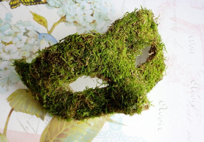 Woodland Queen Moss Venetian Masquerade Mask MADE TO ORDER