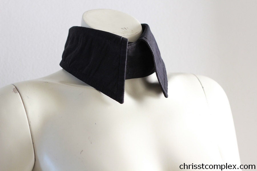 Goth Detachable Collar Gothic Black Neck Piece Shirt Collar Steampunk Victorian Kawaii Lolita - Chrisst Unique Fashion - Spring 2012 Trend