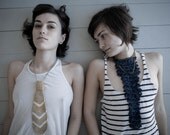 Crochet Long Jabot in Sea Spray Blue