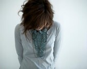 Crochet Triangle Jabot in Verdigris Green