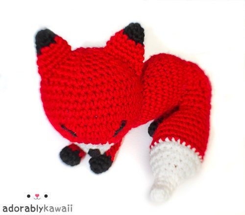 Kawaii Sleepy Fox Amigurumi Plush Doll Toy - PRE ORDER
