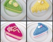 Crochet Cake Slices - pattern in UK Crochet Terms (with US Translation table)