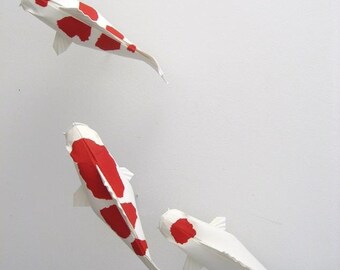 Kohaku and Tancho Origami koi pond